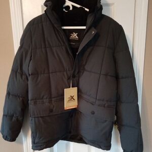 ZeroXposur Men's Quilted Black Hooded Puffer Coat